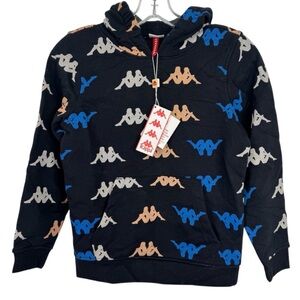 KAPPA Kids NEW Authentic Sneak Hoodie Sweatshirt Black Size 10 NEW With Tag